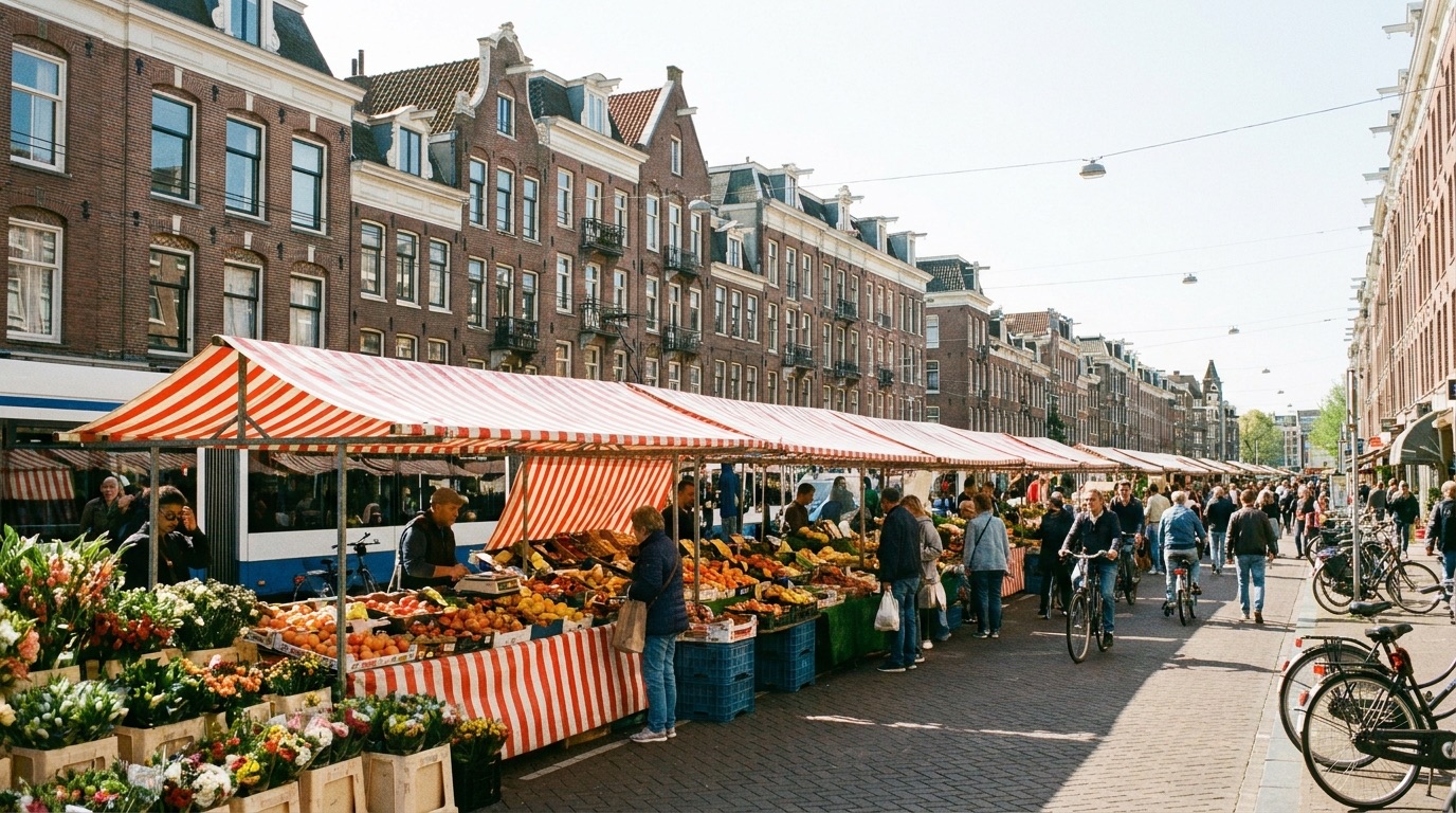 Marktkramen op de Albert Cuypmarkt